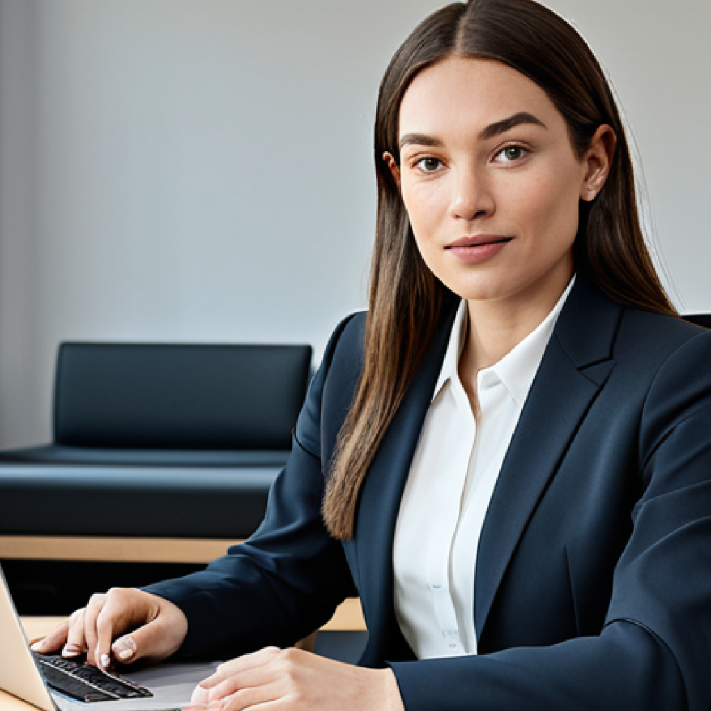 Professional Businesswoman**

"A professional businesswoman in a modest Calvin Klein business suit, sitting at a desk in a modern WeWork office, fully clothed, appropriate attire, safe for work, perfect anatomy, natural proportions, professional photography, high quality"

**