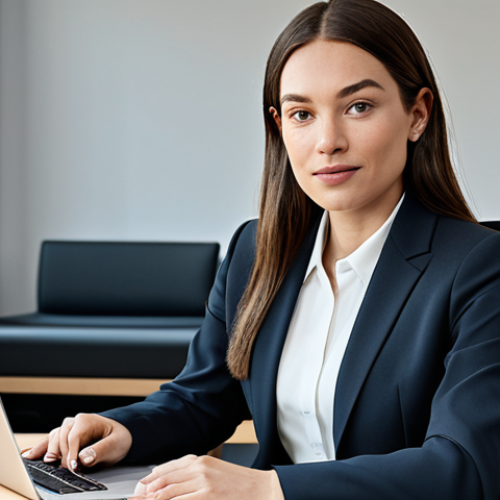 Professional Businesswoman**

"A professional businesswoman in a modest Calvin Klein business suit, sitting at a desk in a modern WeWork office, fully clothed, appropriate attire, safe for work, perfect anatomy, natural proportions, professional photography, high quality"

**